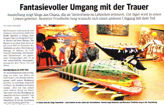 Zeitungsartikel der WAZ zur Ausstellung